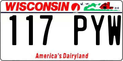 WI license plate 117PYW