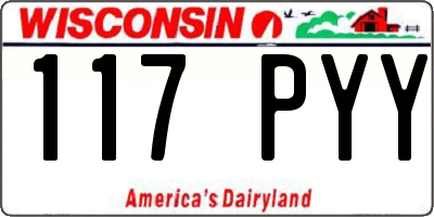 WI license plate 117PYY