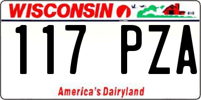 WI license plate 117PZA