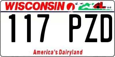 WI license plate 117PZD