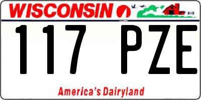 WI license plate 117PZE
