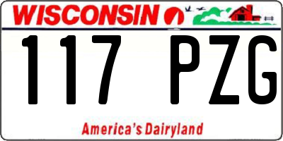 WI license plate 117PZG