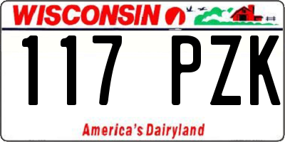 WI license plate 117PZK