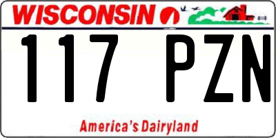 WI license plate 117PZN