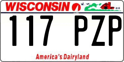 WI license plate 117PZP