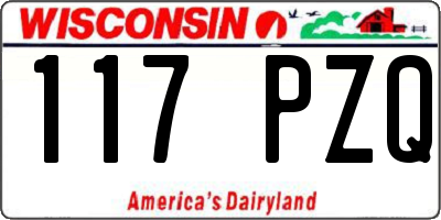 WI license plate 117PZQ