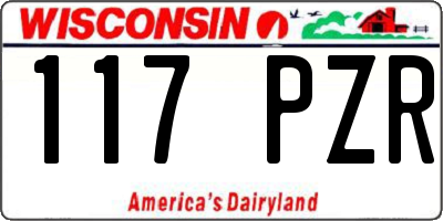 WI license plate 117PZR