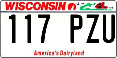 WI license plate 117PZU