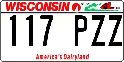 WI license plate 117PZZ