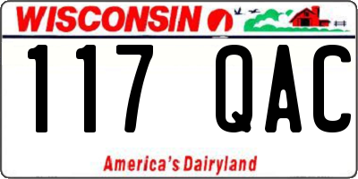 WI license plate 117QAC