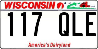 WI license plate 117QLE