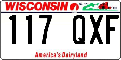 WI license plate 117QXF
