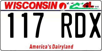WI license plate 117RDX