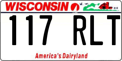 WI license plate 117RLT
