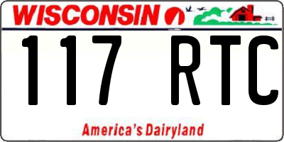 WI license plate 117RTC