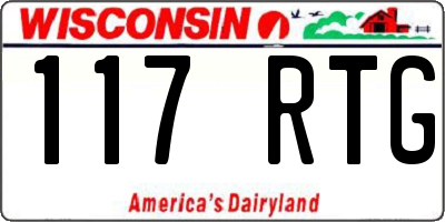 WI license plate 117RTG