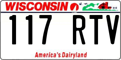 WI license plate 117RTV