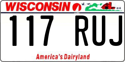 WI license plate 117RUJ