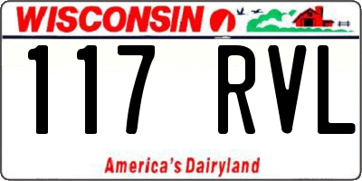WI license plate 117RVL