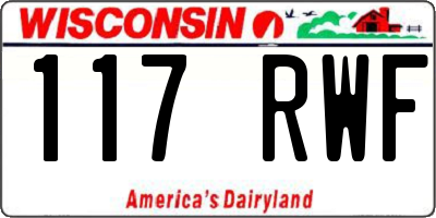 WI license plate 117RWF