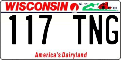 WI license plate 117TNG