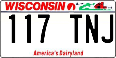 WI license plate 117TNJ