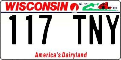 WI license plate 117TNY