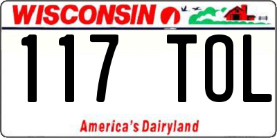 WI license plate 117TOL