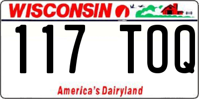 WI license plate 117TOQ