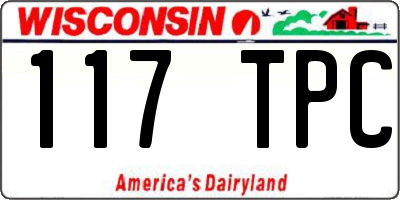 WI license plate 117TPC