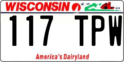WI license plate 117TPW