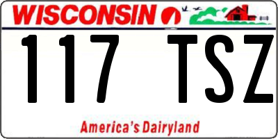 WI license plate 117TSZ