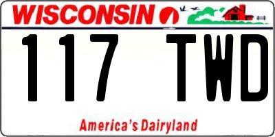 WI license plate 117TWD
