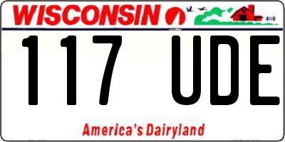 WI license plate 117UDE