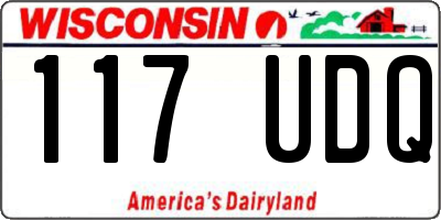 WI license plate 117UDQ