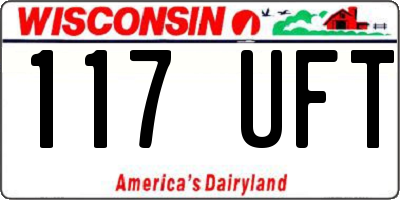 WI license plate 117UFT