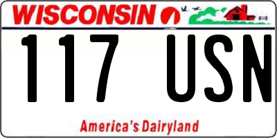 WI license plate 117USN