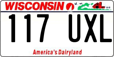 WI license plate 117UXL