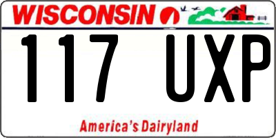 WI license plate 117UXP