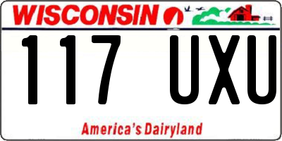 WI license plate 117UXU