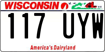 WI license plate 117UYW