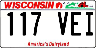 WI license plate 117VEI