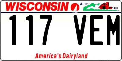 WI license plate 117VEM
