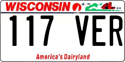 WI license plate 117VER
