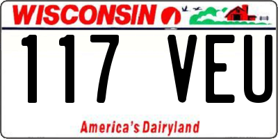 WI license plate 117VEU