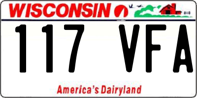 WI license plate 117VFA