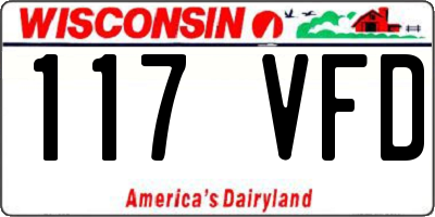 WI license plate 117VFD