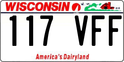 WI license plate 117VFF