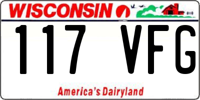 WI license plate 117VFG