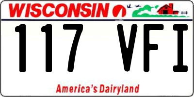 WI license plate 117VFI